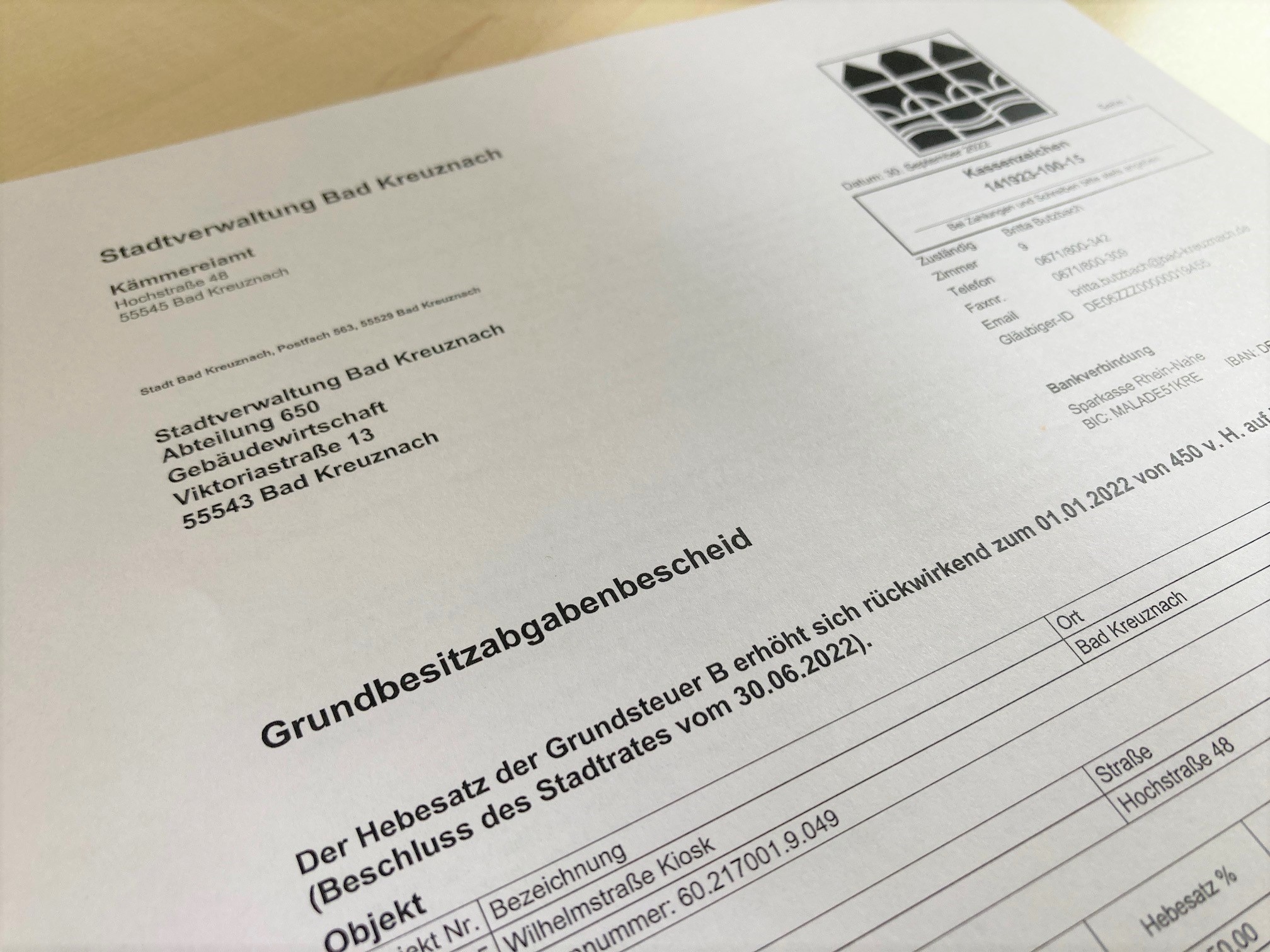 Stadt Bad Kreuznach versendet Grundsteueränderungsbescheide