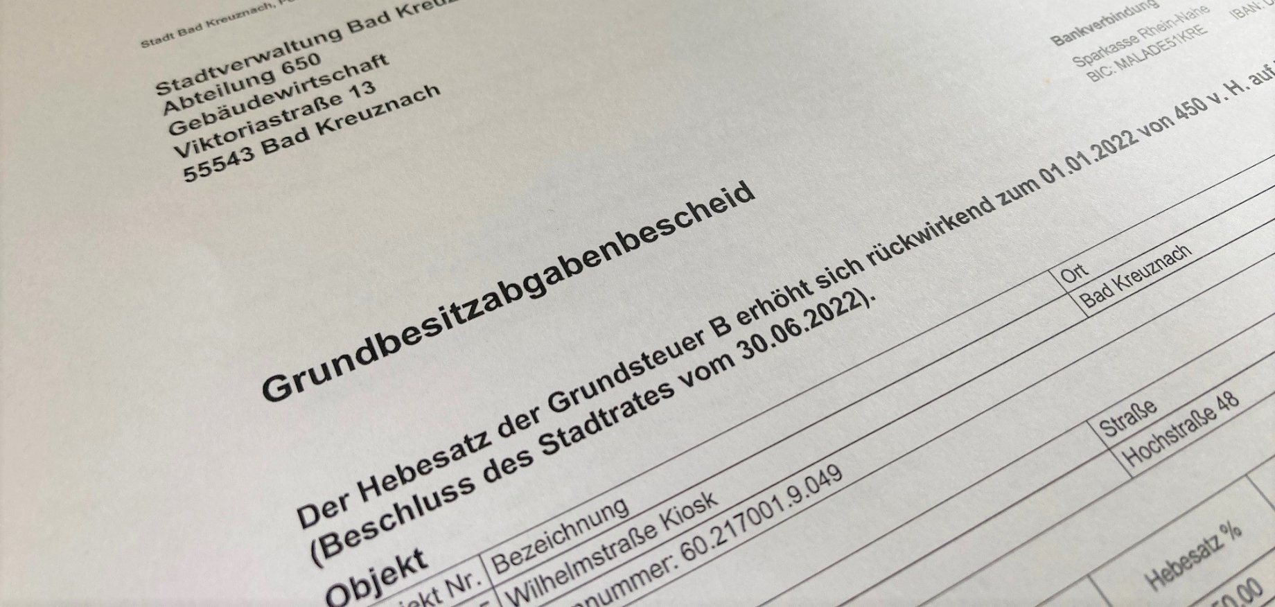 Grundsteuerbescheid Betrag Jahrlich