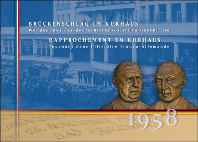 Bild: Vorderseite Postkarte anlässlich des 50. Jahrestages des Treffens Adenauer/de Gaulle im Kurhaus